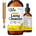 Wild & Organic Lung Cleanse Tincture - Mullein Blatt Extrakt für Lunge - Kräuter-Detox-Ergänzungen - Vegan, Zucker & Alkoholfreie Mullein Tropfen - 2 fl oz