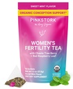 Pink Stork Bio Fruchtbarkeit Tee für Frauen | Fruchtbarkeit Ergänzungen für Frauen mit Chaste Tree Berry (Vitex) + Red Raspberry Leaf | Hormone Balance Kräutertee für Empfängnis Unterstützung | USDA Organic, Koffeinfrei - Sweet Mint, 15 Sachets