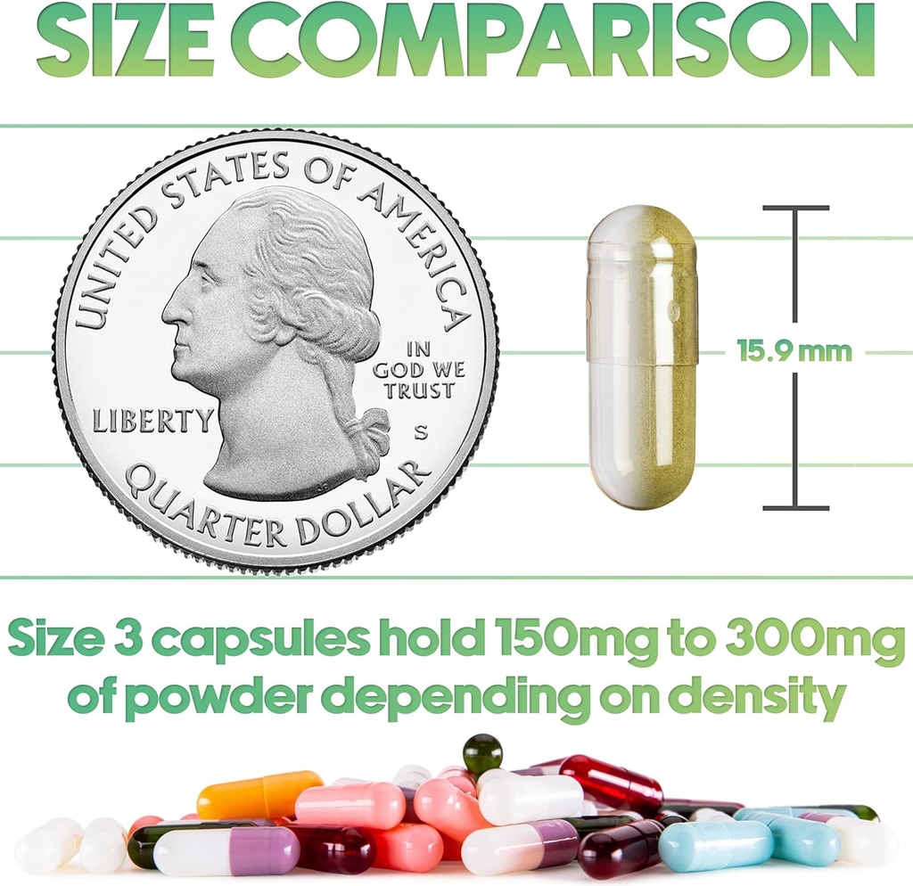 XPRS Nutra Retarded Release Size 3 Capsules vides - 1000 Compter Capsules vides vides Végétariens - Pilules végétariennes - Garniture de capsules végétales bricolées - Gel de Veggie remplissable pour les suppléments Do-It-Youlf