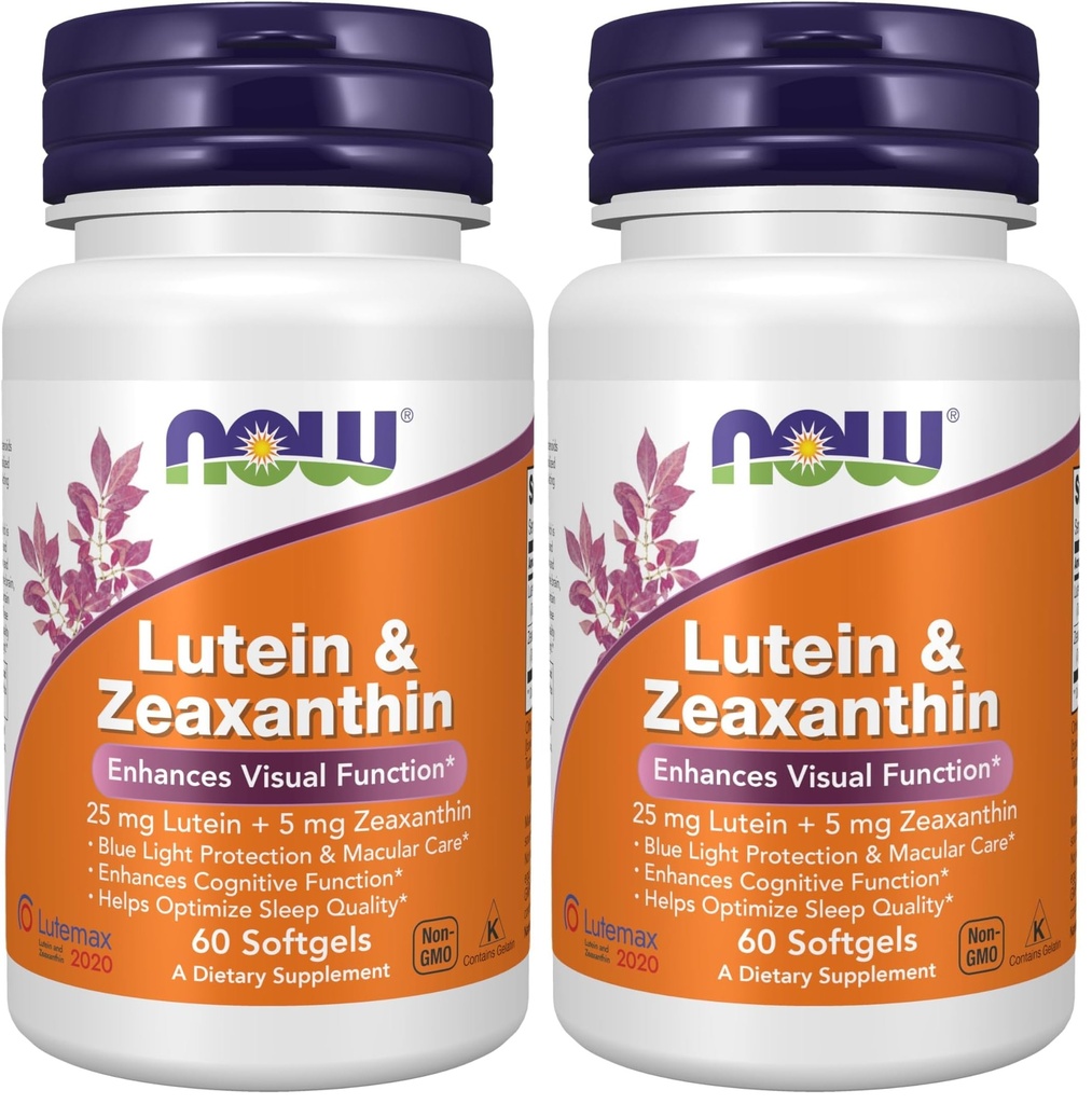 JETZT Ergänzungen, Lutein & Zeaxanthin mit 25 mg Lutein und 5 mg Zeaxanthin, 60 Softgels (Pack von 2)