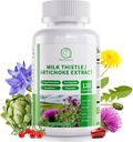 Complément de chardon de lait, formule de désintoxication et de réparation du foie, pilule de soutien du foie 16-en-1 avec artichaut, L-ergothioneine, extrait de dandelion de Turnjube pour foie et antioxydant 120 capsules