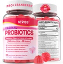 Vaginale Probiotika Gummie für Frauen PH Balance, Odor Control mit Präbiotika, Cranberry, D-Mannose, Fördert Feminine Gesunde Vaginal Flora, Urinary Tract, Hefe, Verdauungsunterstützung, Sugar Free,120Cts