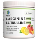 L-Arginin 5000mg + L-Citrulline 2000mg Complex Powder Supplement - Nitric Oxid Booster - Herzgesundheit, Blutfluss, Energie & Endurance - 30 Servierungen (Peach Lemonade)