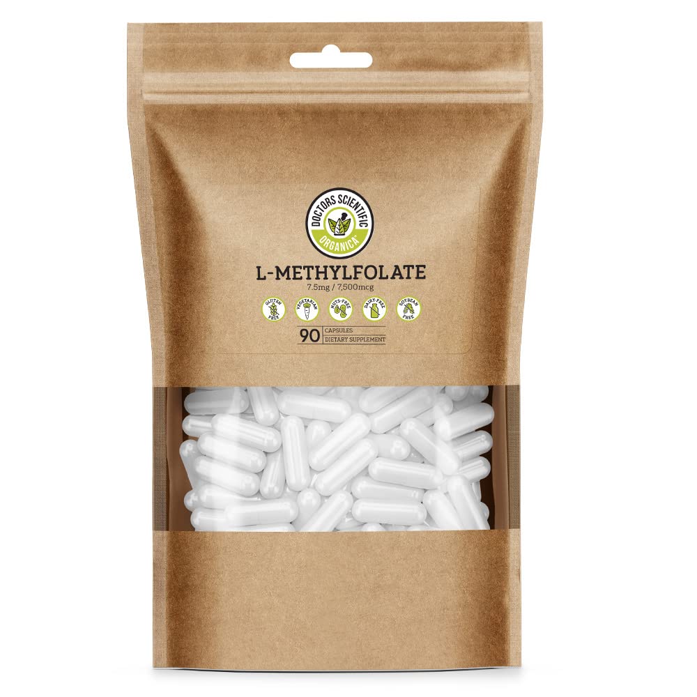 DSO L Methylfolat 7.5mg (5 MTHF Supplement) - 90 Vegan Kapseln (7,5 mg) - Aktive L Methyl Folat-Ergänzung für Homocystein Control - Folsäure Vitamin - Eco-Friendly Packaging