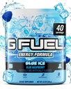 G Carburant Blue Ice Energy Drink Poudre, Pré-entraînement Mélange de caféine pour le jeu, sans sucre Focus Amino, Vitamine + Antioxydants, 9,9 oz (framboise bleue, 40 portions)