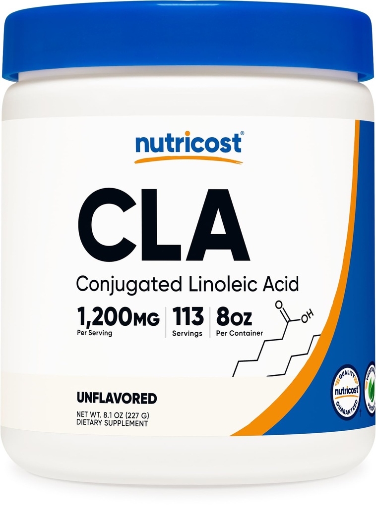 Nutricost CLA (Conjugated Linoleic Acid) 8oz (227g) Pulver - Glutenfrei, GMO Free CLA Supplement