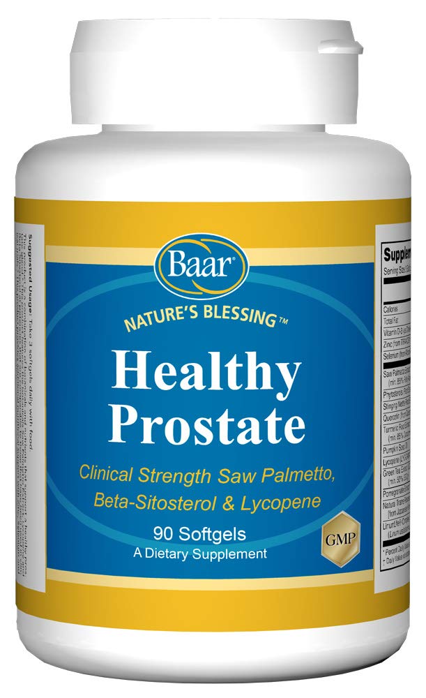 Baar Nature's Blessing Healthy Prostate Softgels, Klinische Stärke Säge Palmetto, Beta-Sitosterol & Lycopene, 90 Softgels