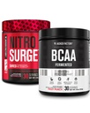 Jacked Factory Nitrosurge Shred Thermogenic PreWorkout in Watermelon & BCAA in Fruit Punch für Body Recomposition, Muskelaufbau und Erholung