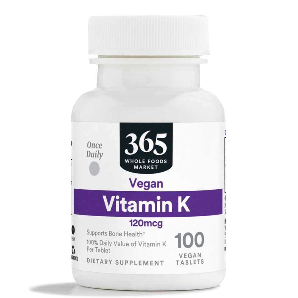 365 par marché des aliments entiers, vitamine K 120 MCG, 100 comprimés