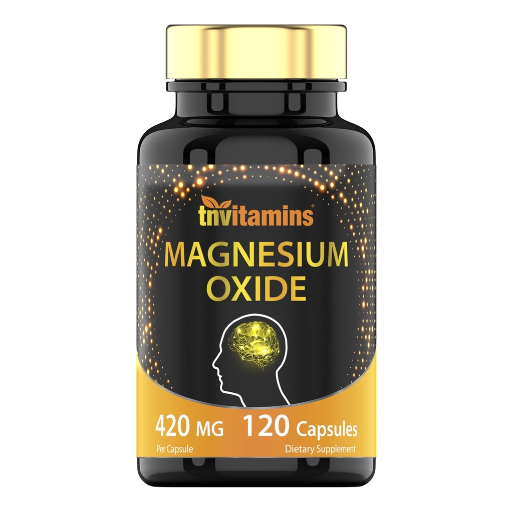 tnvitamins Oxyde de magnésium 420mg - 120 Capsules d'approvisionnement de 4 mois!