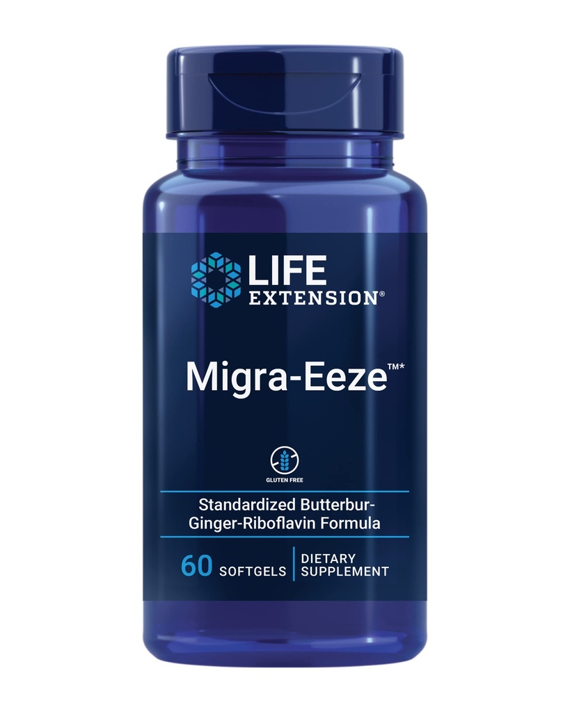 Lebensverlängerung Migra-Eeze - Butterbur Root Extract mit Vitamin B2 (Riboflavin) & Ginger Supplement - Formel zu Ease Head Discomfort - Glutenfrei — 60 Softgels