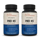 Live Conscious PRO45: Probiotische Formel, 45 Billion CFU, 11 Umfassende Stämme. Dairy Free. Delayed Release Veggie Kappen. Fördert Immun- und Verdauungsgesundheit. 60 Kapseln (2-Pack)
