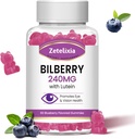 Lutein Gummmies Eye Health Supplement für Erwachsene, Lutein & Zeaxanthin ergänzt Augen-Vitamine Gummis, Bilberry mit Lutein für die Förderung von Auge & Vision - 60 Gummis