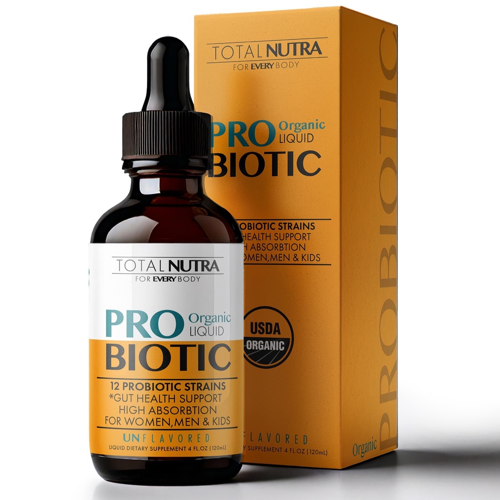Probiotique liquide pour les femmes, les hommes, les enfants, les tout-petits Probiotique : Probiotiques biologiques USDA, Probiotiques végétaliens Liquid & Alfalfa Blend + Acidophilus pour la santé Gut, Sans sucre de gluten laitiers, Probiotiques oraux non OGM