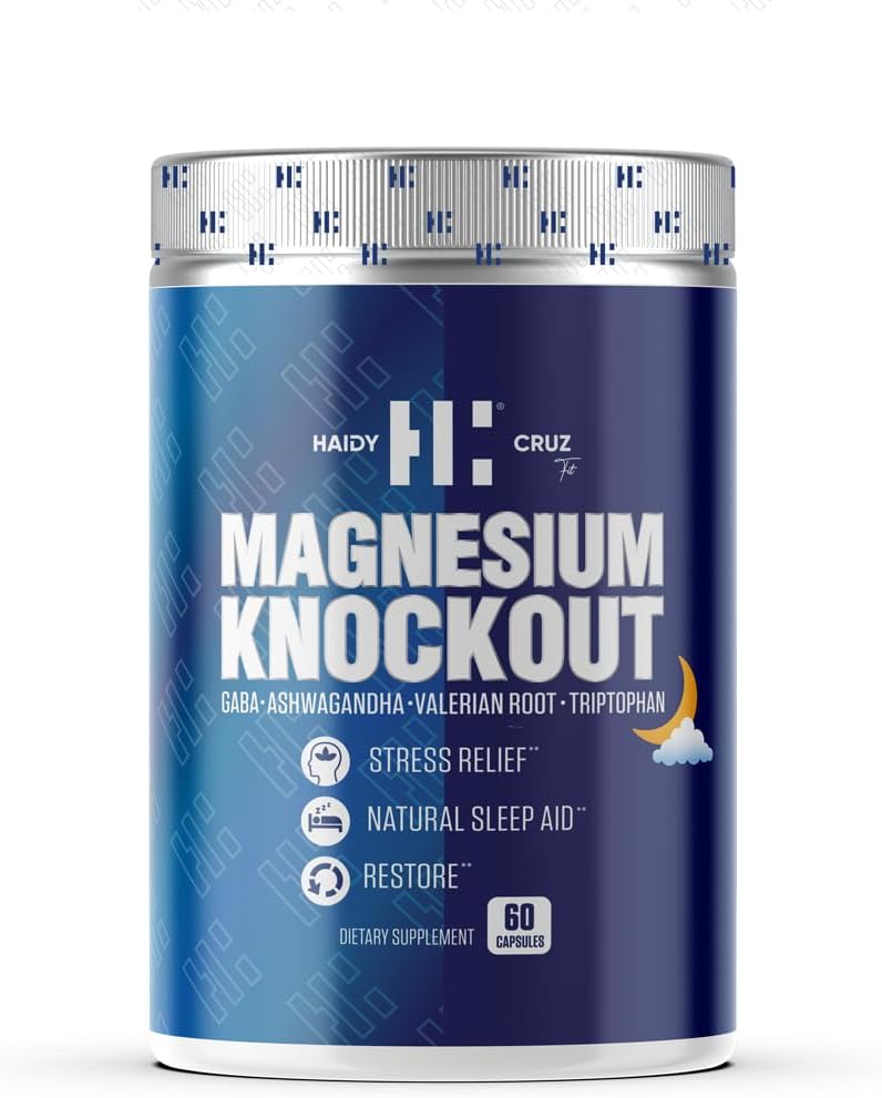 Haidy Cruz Fit Magnesium Citrat - Natürliche Schlafhilfe und Mood Enhancer Supplement - Stoffwechselunterstützung, Immunität Boost mit Ashwagandha Pulver (60 Kapseln)