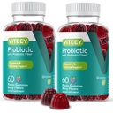 VITEEY Probiotic Gummis mit Präbiotika – Gut Health Supplements für Verdauungsgesundheit – 2 Billion CFUs – Vegan, Glutenfrei – 120 Count