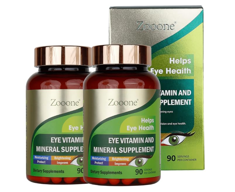 zooone- Supplément de vitamines oculaires de lutéine pour la santé maculaire et les yeux secs, contient de la lutéine, du zinc, des vitamines C/E et de la zéaxanthine pour soutenir la santé oculaire, 90 comprimés (2)