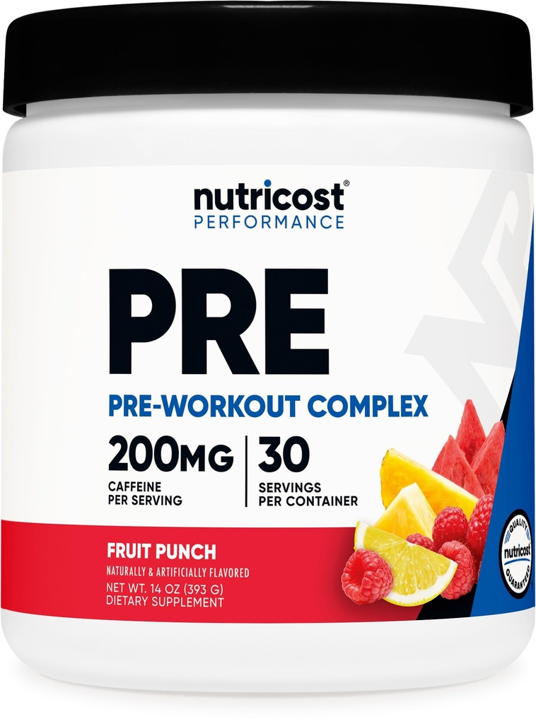 Nutricost Pre-Workout Complex Powder (30 Servierungen, Fruchtpunch) - mit Beta-Alanin, Taurine & Aminosäuren