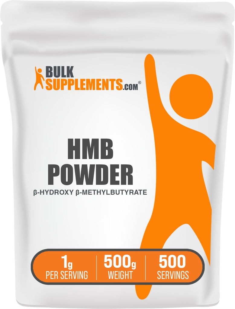 BulkSupplements.com HMB Pulver - als Calcium HMB, Beta-Hydroxy Beta-Methylbutyrat - HMB Pulverergänzungen, Glutenfrei - 1g pro Servierung, 500g (1.1 lbs) (Pack von 1)