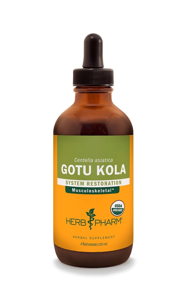 Herb Pharm certifié Bio Gotu Kola Extrait liquide pour le système musculo-squelettique - 4 Ounce