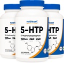 Nutricost 5-HTP 100mg, 240 Capsules végétariennes (5-Hydroxytryptophane) - Sans OGM et sans gluten (3 bouteilles)