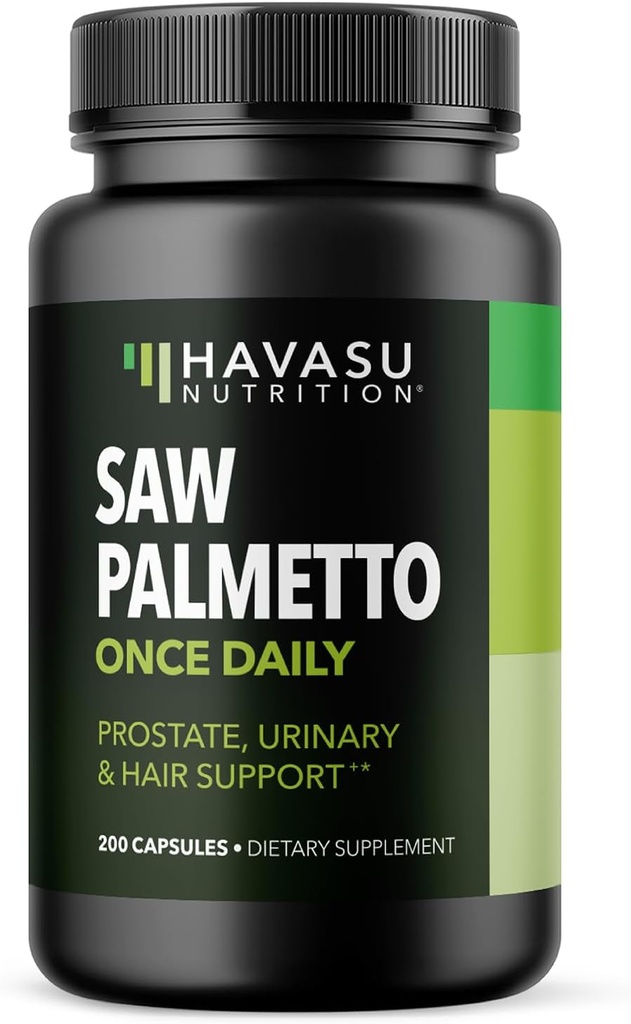 Saw Palmetto for Men Prostate Health Supplement to Promote Urinary Tract Function - 500mg Per Serving - 200 Count - DHT Blocker Hair Vitamin - Vegan, Non-GMO Capsules, Over 6 Month Supply