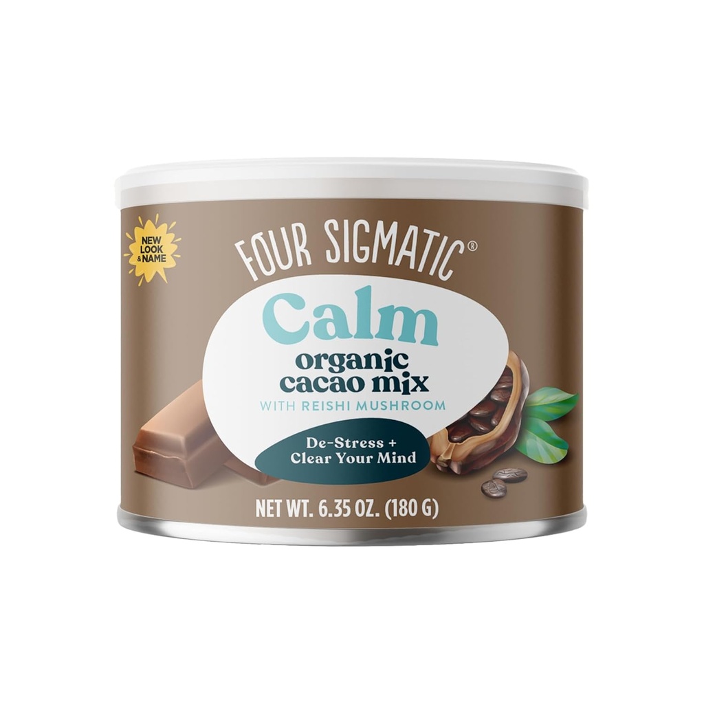 Quatre champignons Sigmatic chaud Cacao mélange avec Reishi de Reishi biologique Reishi Champignon avec la poudre de Cacao de stress et de soutien au sommeil de 30 portions