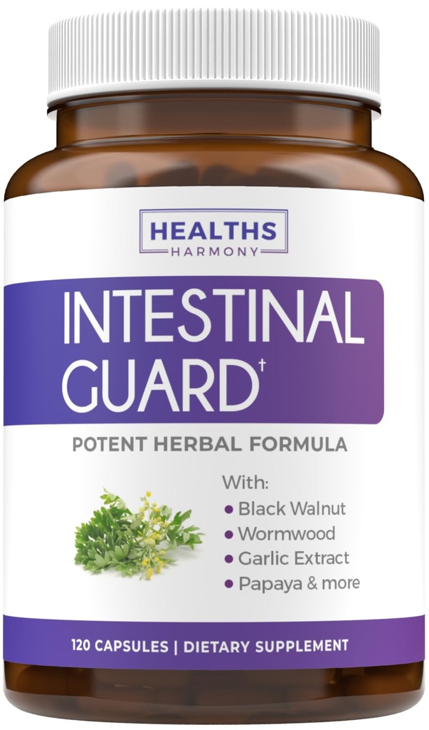Darmschutz (Non-GMO) Pflege Darmgesundheit - Potent Natural Formula mit Wormwood, Black Walnut, Goldenseal, Pau D'Arco, Clove, Knoblauch, Mehr - All In One Supplement -120 Kapseln (keine Pillen)