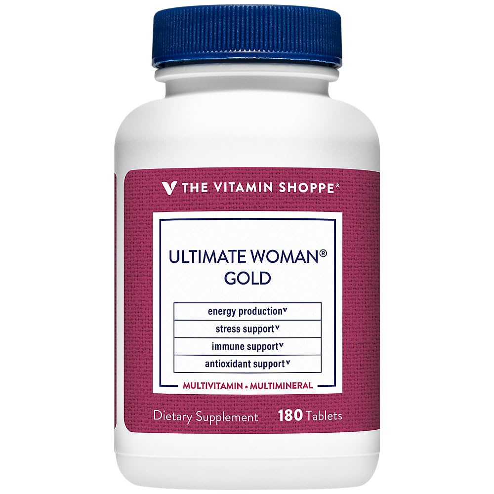 La Vitamine Shoppe Ultimate Femme Or Multivitamine - avec Fer, B Vitamines et Vitamine D3 et plus pour soutenir la production d'énergie, la santé osseuse et immunitaire - Sans gluten multi-minéraux (180 comprimés)