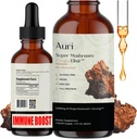 Auri Super Chaga Elixir - Supplément liquide de Champignon Superfood avec le support immunitaire spectre complet du stress oxydatif et de l'énergie Lift - Teinture Chaga 60ml