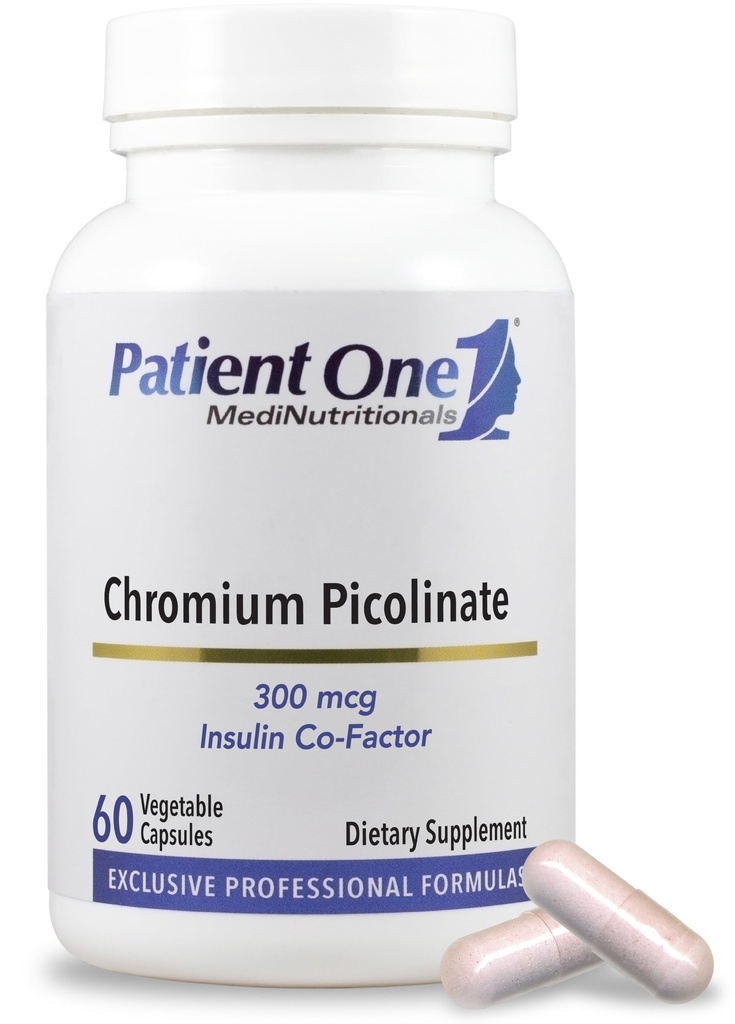 Patient Un Picolinate de chrome 300 mcg. Supplément pour soutenir la santé cardiaque et métabolique*