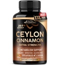 Ceylon Cinnamon Capsules - Extra Strength - Energie, Herz- und Stoffwechselunterstützung - für Männer und Frauen - Pure Natural Extract 20:1 Supplement - Made in USA - GMO & Gluten Free, 120 Kapseln, 4 Monate Versorgung
