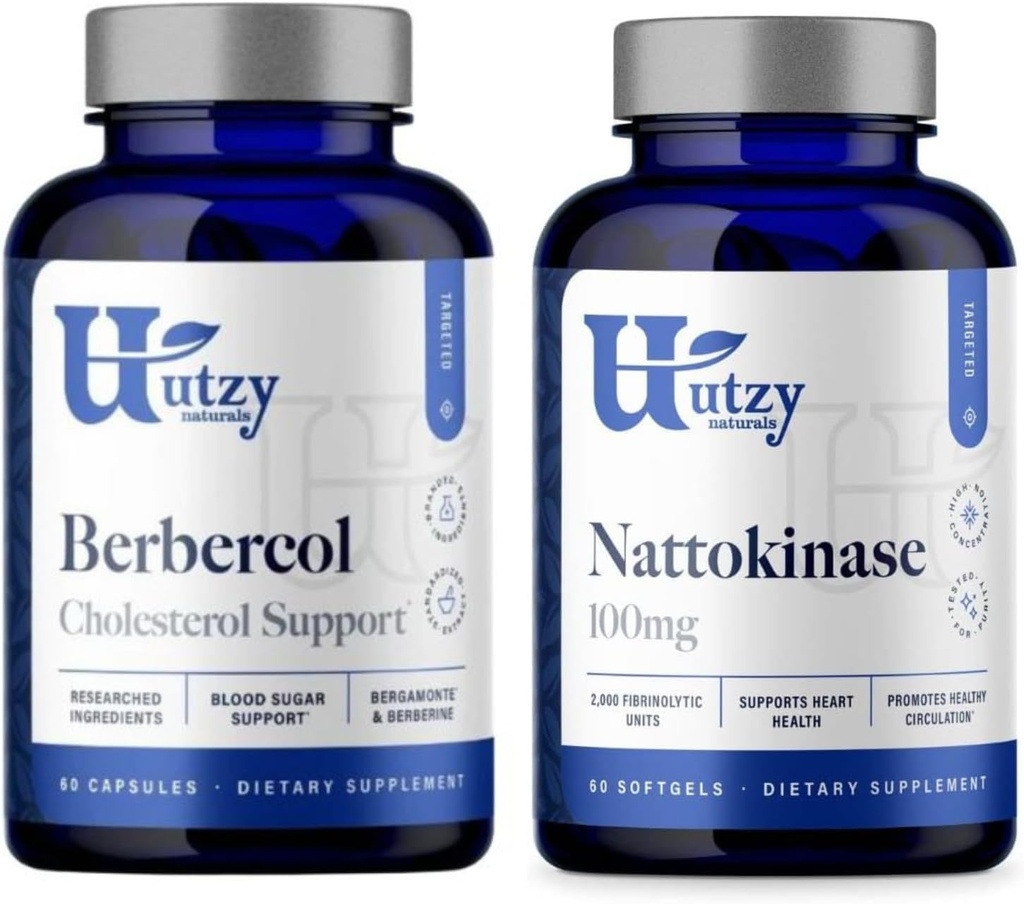 Utzy Naturals Metabolic Support Bundle | Nattokinase 100 mg und Berbecol 500 mg