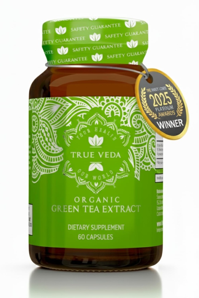 Capsules d'extrait de thé vert biologique – Certifié biologique USDA 60 Capsules de thé vert
