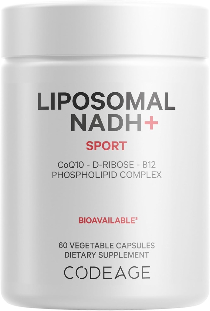 Code Liposomal NADH+ Ergänzung - NADH, Vitamin B12, D-Ribose als Bioenergie Ribose, CoQ10-2-Month Supply - Liposomale Lieferung - β-Nicotinamid Adenine Dinukleotid Pillen - Non-GMO - 60 Kapseln