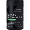 Recherche sportive Vitamine végétalienne D3 5000IU (125 mcg) avec huile de noix de coco. 100% Vitamine végétale D pour os, joint et immunosupport de carrageenan libre, certifié végétalien et non-OGM vérifié (60 Softgels)