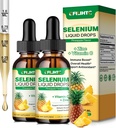 2 Pack Selenium Flüssigkeitstropfen, 200mcg Flüssiges Selenium Supplement mit Vitamin C & Zink, Unterstützung für Immunsystem, Antioxidans & Herz Gesundheit, hohe Absorption, Ananas Flavor