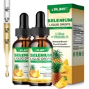 2 paquets de gouttes liquides de sélénium, 200 mcg de supplément de sélénium liquide avec vitamine C et zinc, soutien du système immunitaire, antioxydant et santé cardiaque, haute absorption, ananas