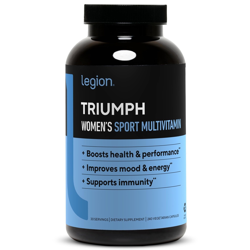 LEGION Triumph Supplément quotidien multivitamines sport - Vitamines et minéraux pour les athlètes aide à l'énergie pour les sports et les séances de musculation. 30 services (femmes)