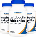 Nutricost Lactobacillus Acidophilus 10 Billion CFU, 120 Veggie Kapseln - Probiotic (3 Flaschen)