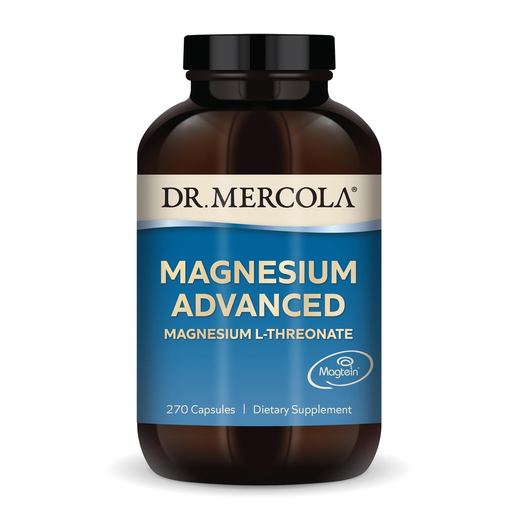Dr. Mercola Magnesium Advanced - unterstützt Knochen, Gelenk- und Gehirngesundheit - trägt zu mehr erholsamem Schlaf bei - Non-GMO, Gluten-Free & Soy-Free - 270 Kapseln (90 Portionen)
