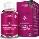 WellPath Boost Elderberry Gummis mit Zink & Vitamin C | Immununterstützung Ergänzung für Erwachsene | Immunität Booster Vitamine | Sambucol Black Gummy | Non-GMO & Vegan, 60 Ct