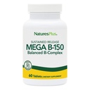 Natures Plus Complexe Mega B150, libération prolongée - 60 comprimés végétariens - Supplément de vitamine complexe de la puissance maximale B - Sans gluten - 60 portions