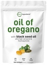 Micro-ingrédients Huile de softgels d'Origan, 300 Count, 2 en 1 Formulé avec de l'huile de graines noires, 4X Strength Carvacrol & Thymoquinone.