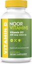 Noor Vitamine Halal Vitamin D, Halal Vitamin D3, 5000 IU Softgels, unterstützt Knochen, Immun- und Herzgesundheit, von Safflower Oil bis zur Maximierung der Absorption, Non-GMO, Gluten Free & Halal (60 Count)...