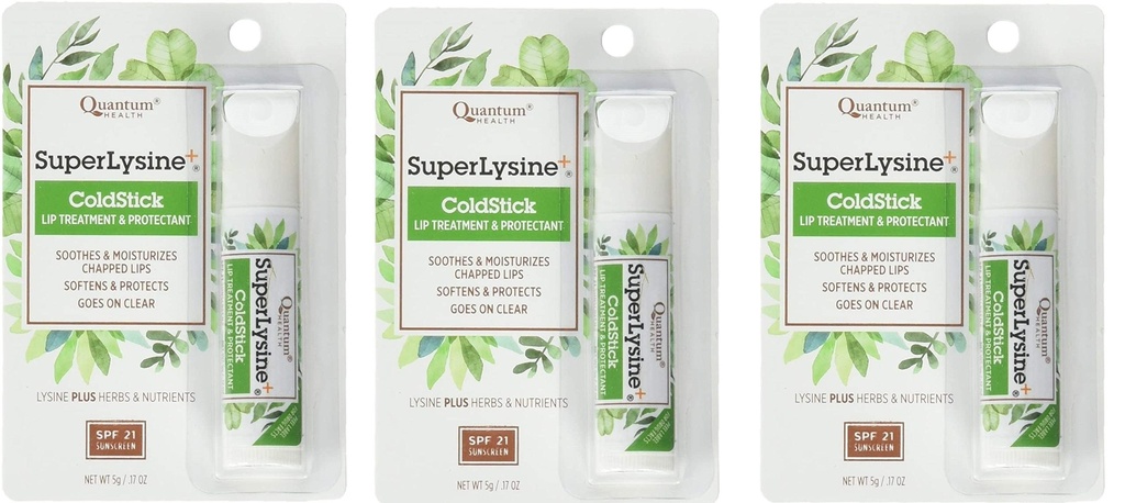Super Lysine Plus+ ColdStick, SPF 21, Régulière 0,18 oz (paquet de 3) par recherche quantique
