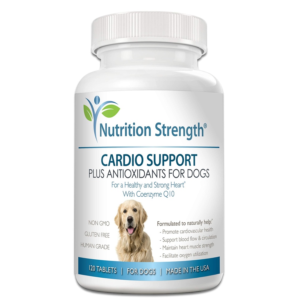 Cardio-Unterstützung für Hunde Plus Antioxidans, L-Carnitin, L-Taurin, mit Coenzym Q10 und Vitamin E, fördert ein gesundes und starkes Hundeherz, 120 Kautabletten