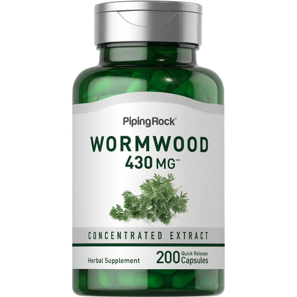 Piping Rock Wormwood Capsules | 200 Count | Concentrated Herbal Extract | Artemisinin Supplement | Non-GMO, Gluten Free