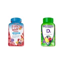 Vitafusion Fiber Well Sugar Free Fiber Supplement & Vitamin D3 Gummy Vitamine für Knochen und Immunsystem Unterstützung, Peach, Blackberry und Strawberry Flavored, 50 mcg Vitamin D, 75 Tage Versorgung, 150 Count