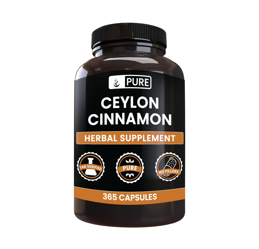 Pure Original Zutaten Ceylon Cinnamon (365 Kapseln) Kein Magnesium oder Reisfüller